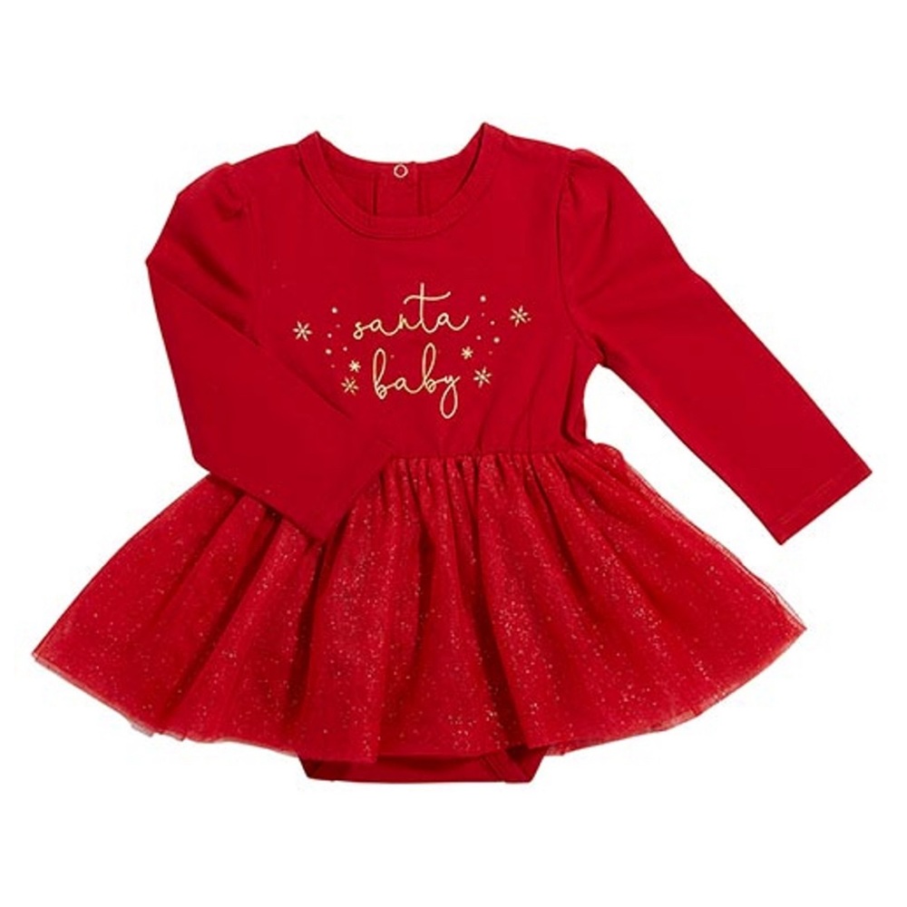 🎅🏼🎄“Santa Baby” Onesie Snap dress